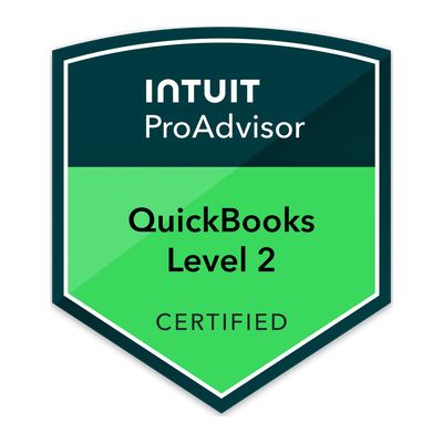 Intuit ProAdvisor QuickBooks Level 2 Certified badge